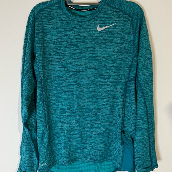 Nike Dri-fit Element Running Crew Thermal Long Sleeve Shirt teal - Picture 1 of 4
